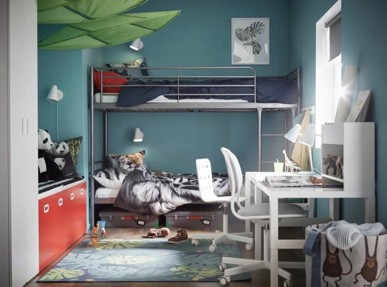 Двухъярусная детская кровать IKEA 90×200