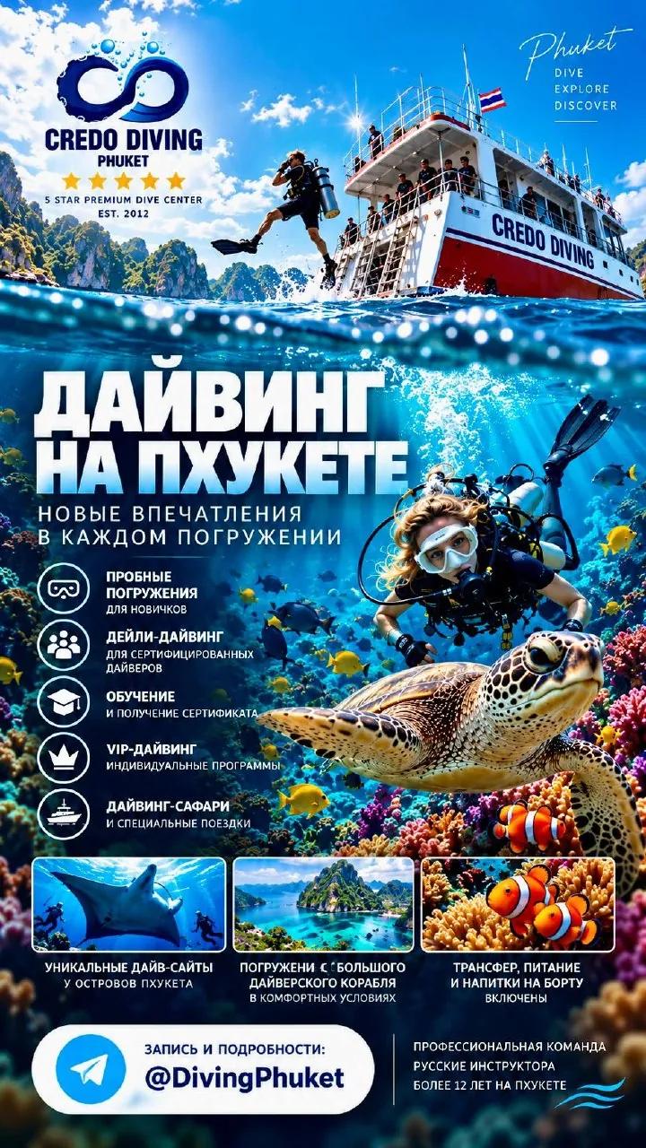 Дайвинг обучение и экскурсии на Пхукете