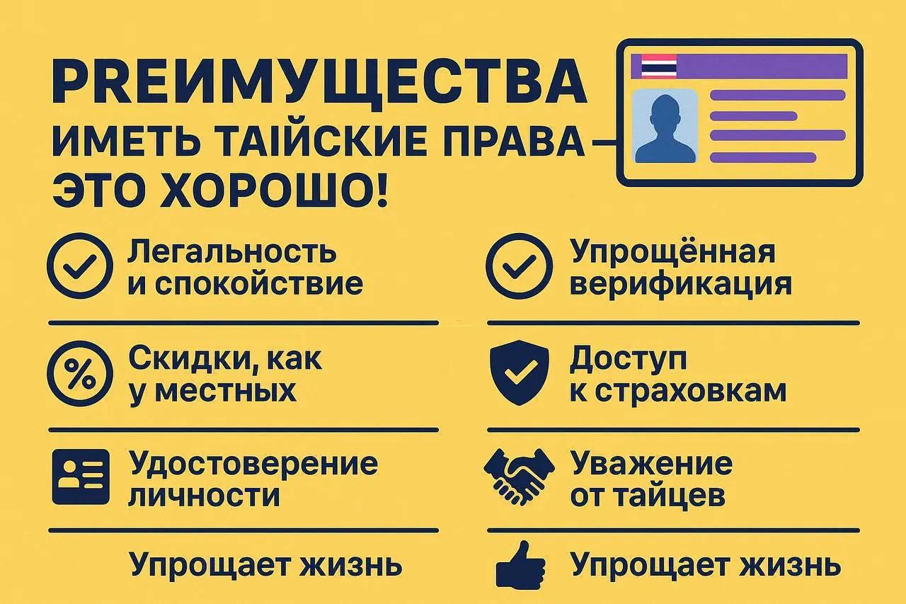 Оформление тайских водительских прав за 2-7 дней