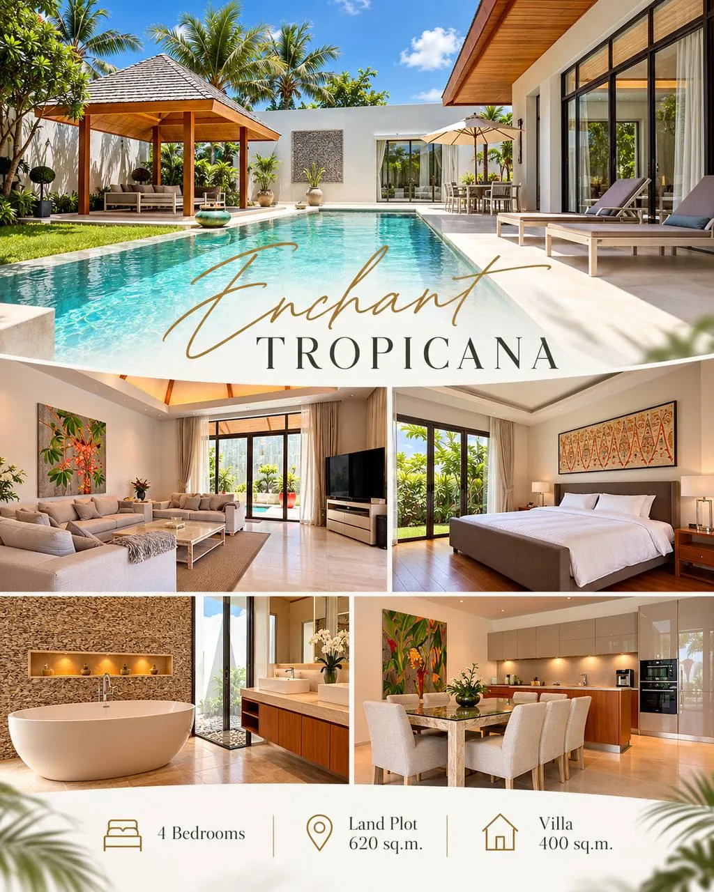 Вилла с 4 спальнями в Anchan Tropicana 1