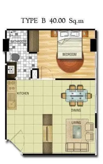 Квартира 44 м² в комплексе Siam Oriental Garden 7