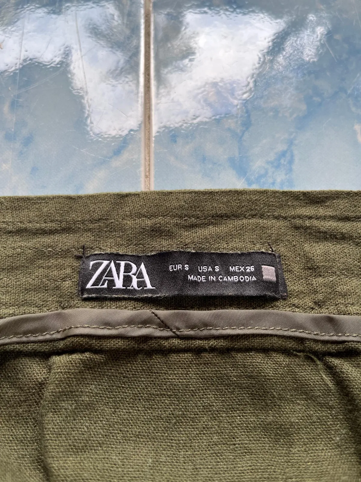 Льняная юбка Zara на пуговице размер S 3
