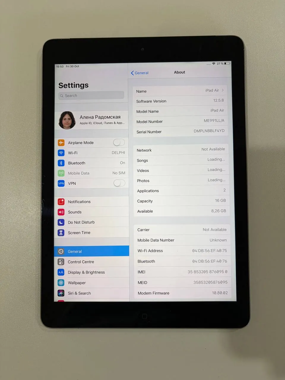 IPad Air 16 ГБ Wi-Fi + Cellular, Space Gray 1