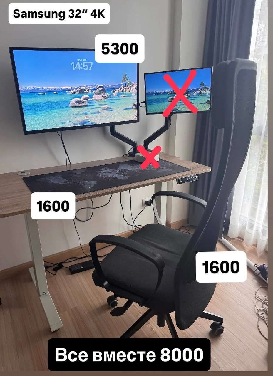 Монитор Samsung 32 дюйма со столом и стулом 1