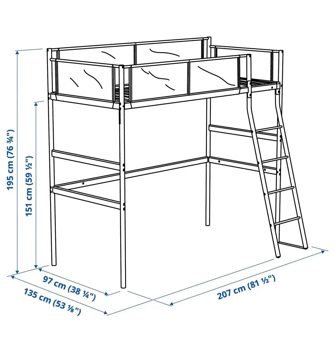 Кровать-чердак IKEA с матрасом 2